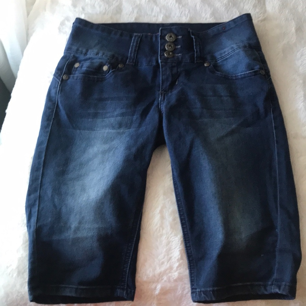 knee high jean shorts